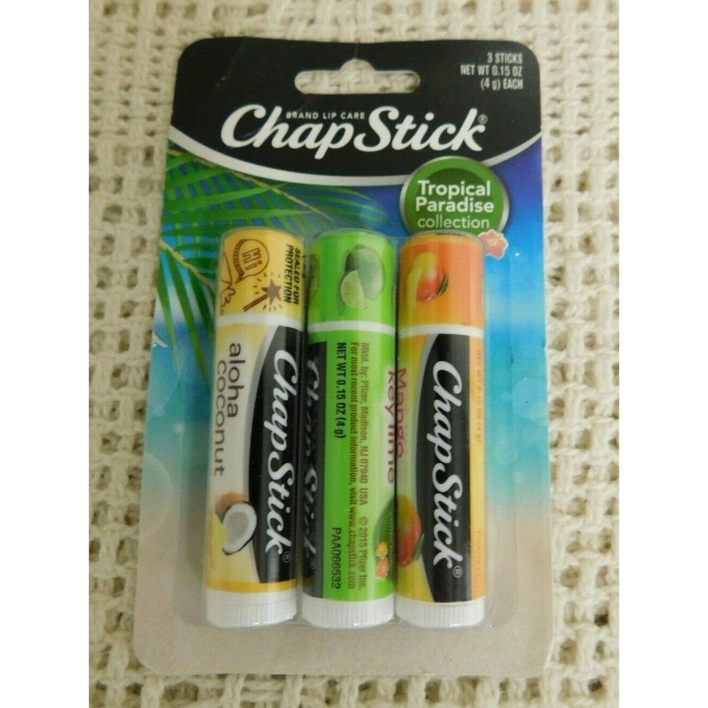 Chapstick‎ Tropical Paradise Collection, Coconut, Key Lime and Mango NIP